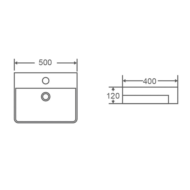 Riff 50M Semi Recess Basin - Aqualux Bathrooms- Mercio