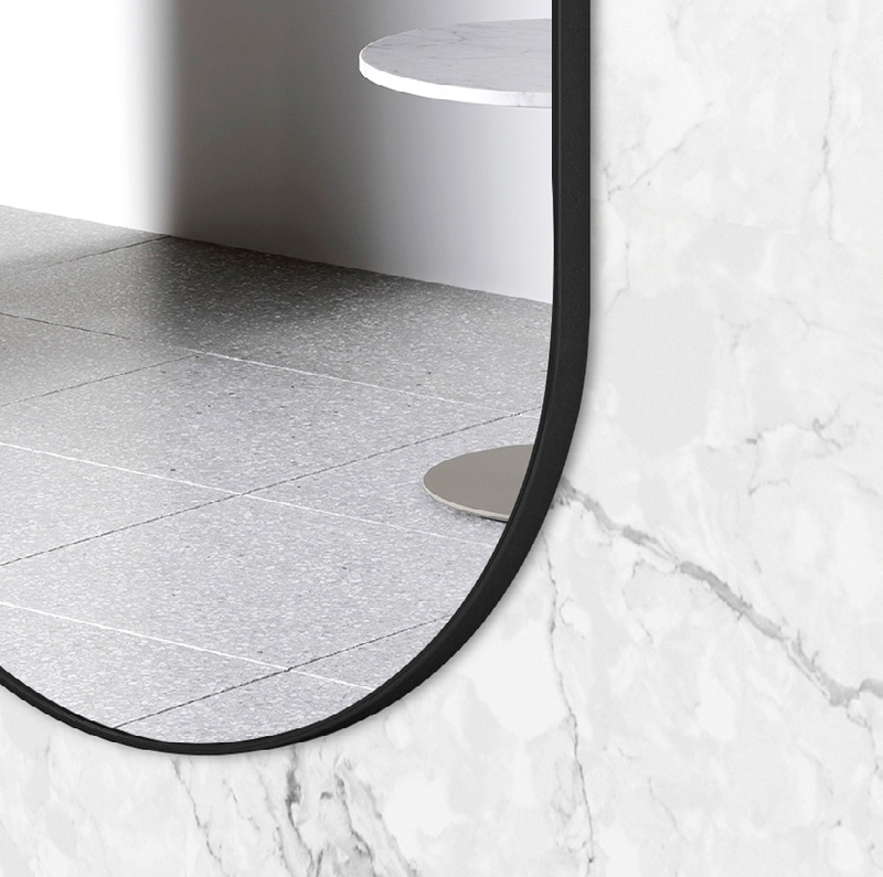 OTTI NOOSA BLACK OVAL MIRROR 450X900MM