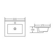 Mercio 600mm Slim Ceramic Top - Aqualux Bathrooms- Mercio