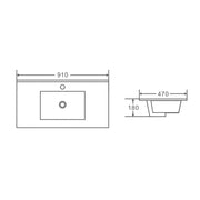 Mercio 900mm Ceramic Top - Aqualux Bathrooms- Mercio