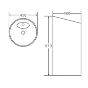 Zento 45 Round Pedestal Basin - Aqualux Bathrooms- Mercio