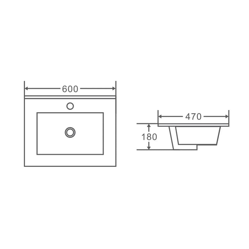 Mercio 600mm Ceramic Top - Aqualux Bathrooms- Mercio