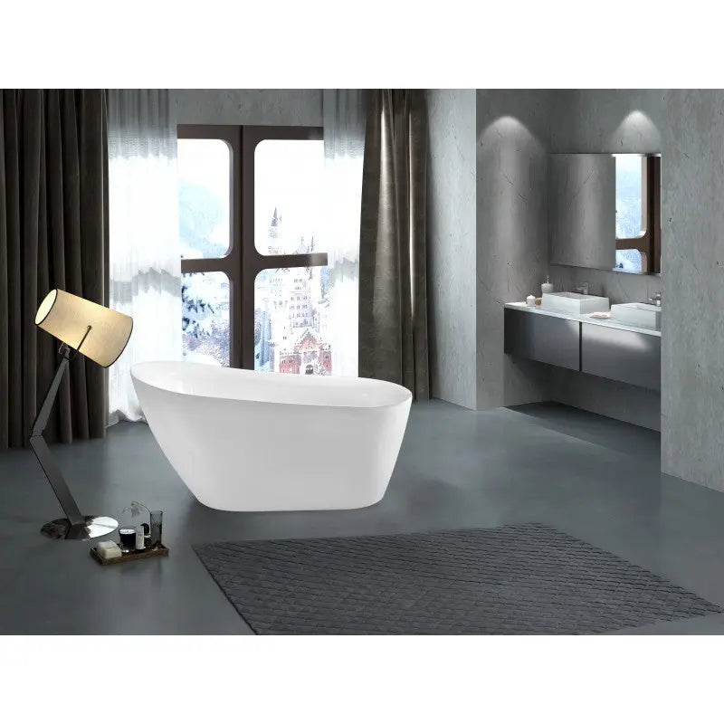 Belbagno - Belbagno Romano Freestanding Bathtub 1700mm - Semi Gloss White - Aqualux Bathrooms
