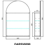 Olivia Mirror Door Shaving Cabinet Arch 600mm - Aqualux Bathrooms- Poseidon