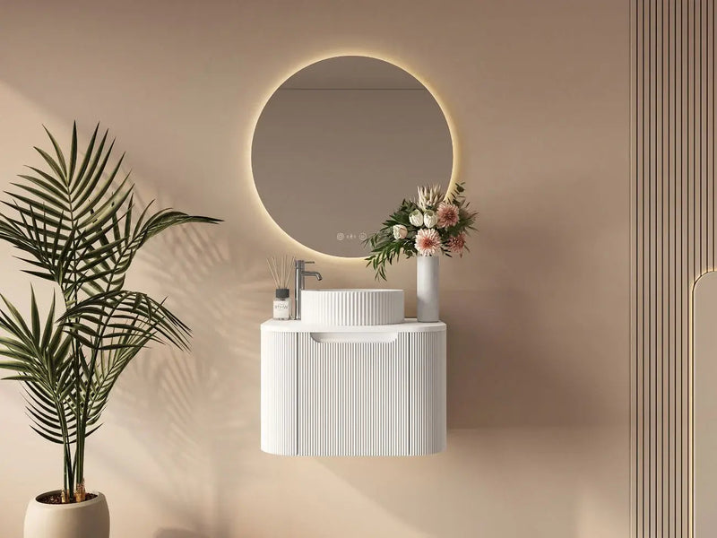 Mercio - Rome Wall Hung Vanity Matte White 600mm - Aqualux Bathrooms
