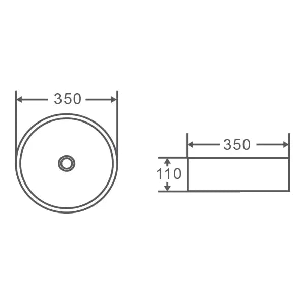 Sasso Touchline Black Above Counter Round Basin - Aqualux Bathrooms- Mercio