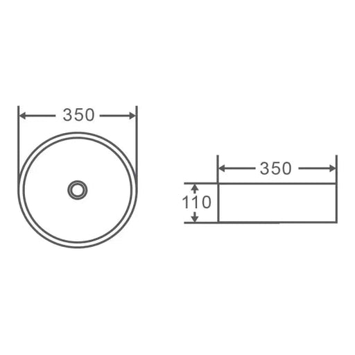 Sasso Matt Black Above Counter Round Basin - Aqualux Bathrooms- Mercio