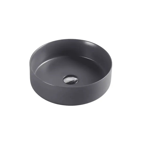 Sasso Nero Grey Above Counter Round Basin - Aqualux Bathrooms- Mercio