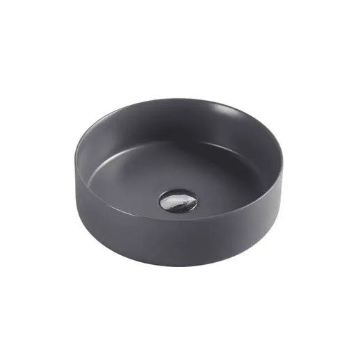 Sasso Nero Grey Above Counter Round Basin - Aqualux Bathrooms- Mercio