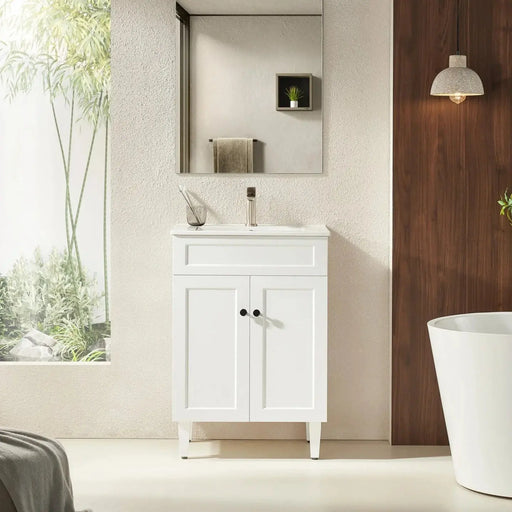 Harrington Freestanding Vanity 600mm (Matte White) - Aqualux Bathrooms- Poseidon