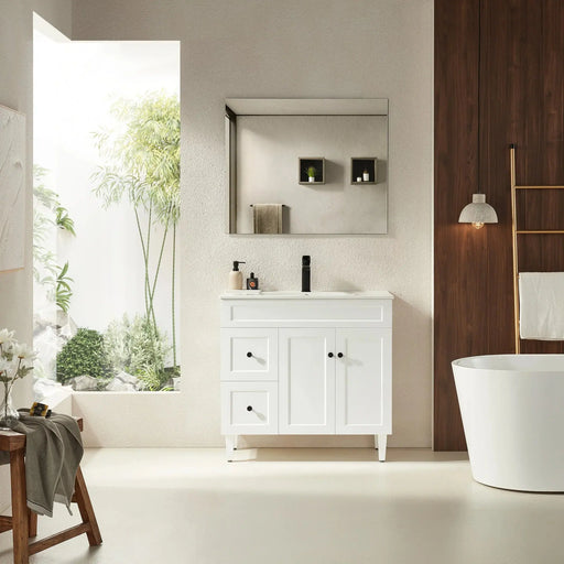 Harrington Freestanding Vanity 900mm (Matte White) - Aqualux Bathrooms- Poseidon