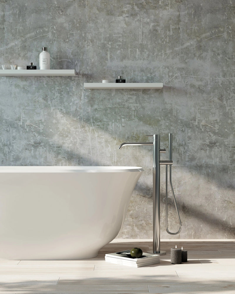 Belbagno - Belbagno Baden Freestanding Bathtub 1700mm - Semi Gloss White - Aqualux Bathrooms