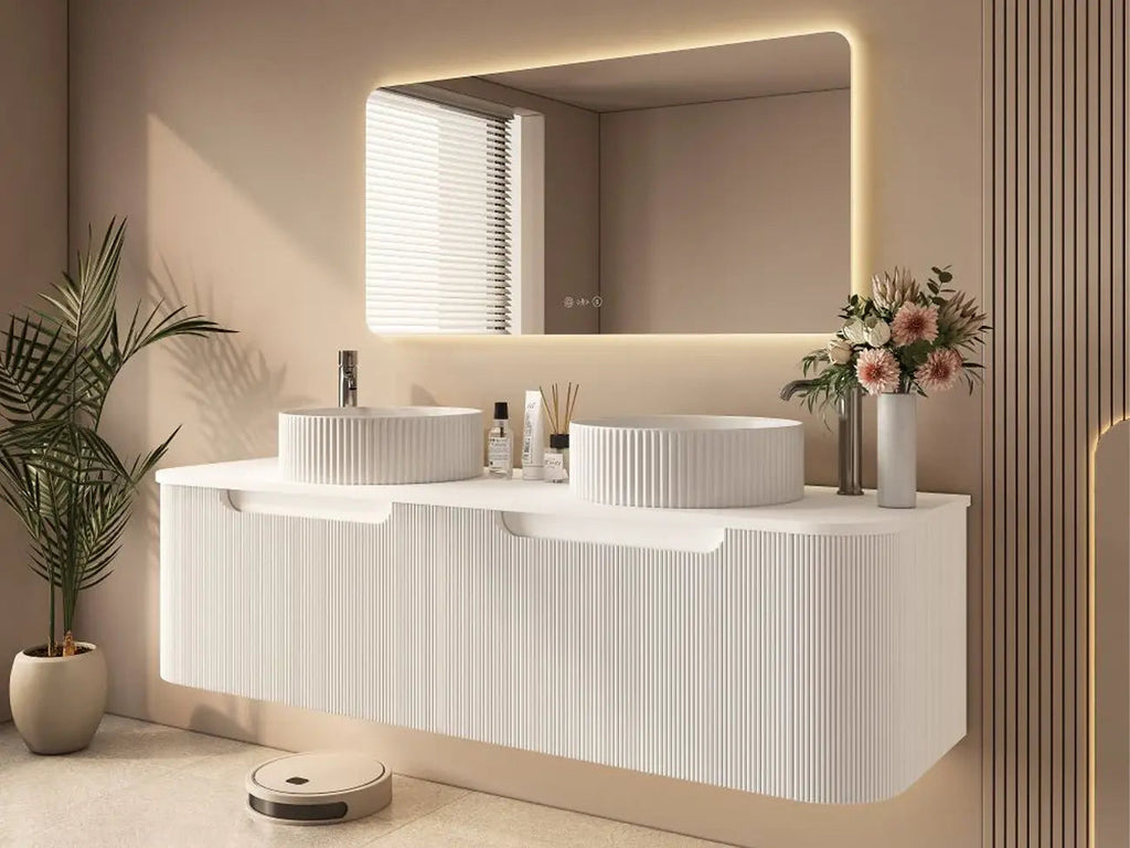 Mercio - Rome Wall Hung Vanity Matte White 1500mm - Aqualux Bathrooms