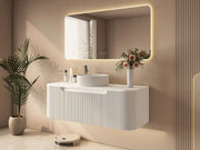 Mercio - Rome Wall Hung Vanity Matte White 1200mm - Aqualux Bathrooms