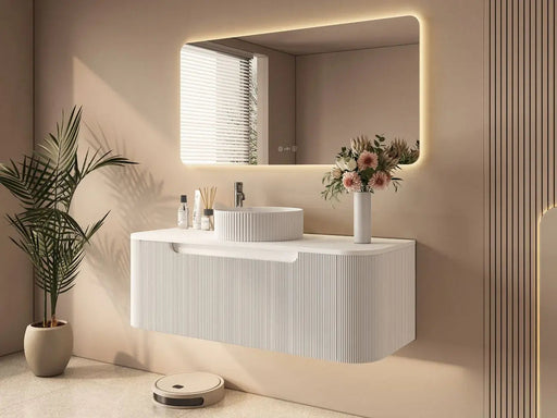 Mercio - Rome Wall Hung Vanity Matte White 1200mm - Aqualux Bathrooms