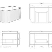 Bronte Wall Hung Vanity 750 (Prime Oak) - Aqualux Bathrooms- Poseidon