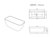 Mercio VENICE Gloss White Freestanding Bathtub 1500mm - Beyond Bathware