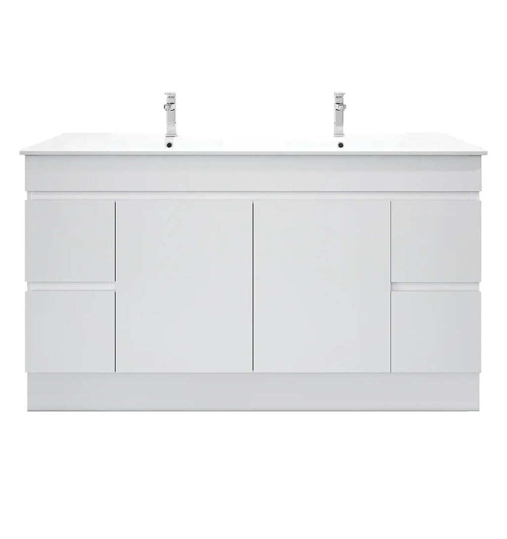 Mercio - BIANCA PVC Freestanding Vanity Cabinet 150cm (Gloss White) - Aqualux Bathrooms