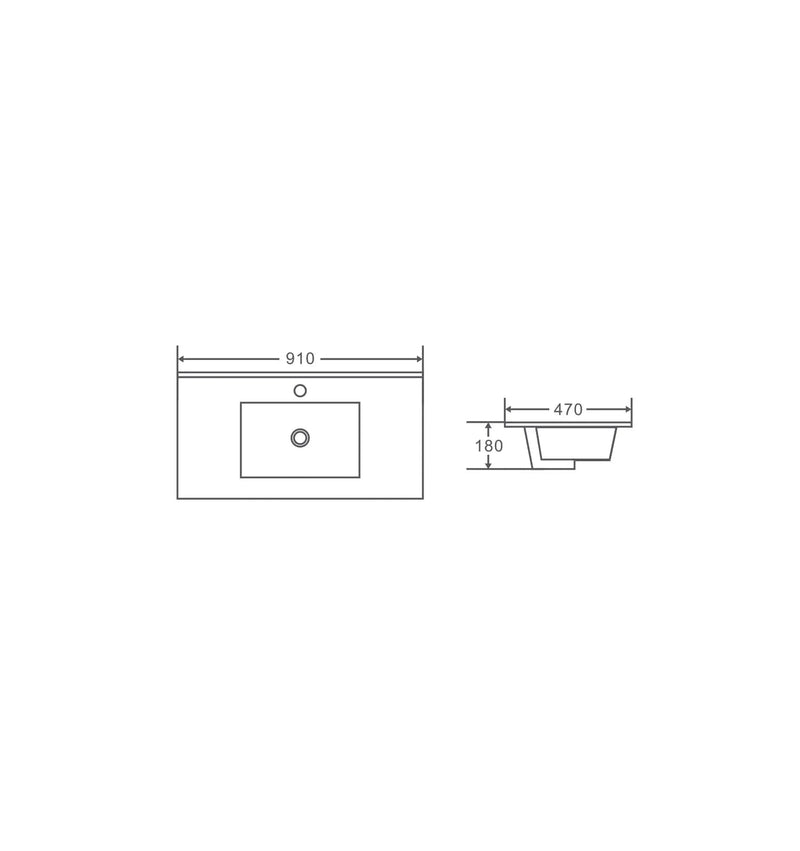 Mercio - BIANCA Wall Hung Vanity 900mm (Gloss White) - Aqualux Bathrooms