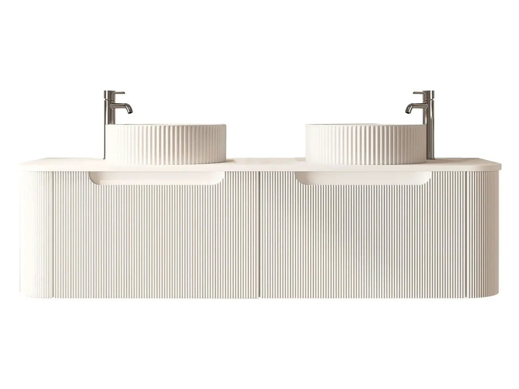 Mercio - Rome Wall Hung Vanity Matte White 1500mm - Aqualux Bathrooms