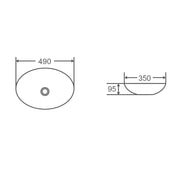 Boat 49 Oval Above Counter Basin - Aqualux Bathrooms- Mercio