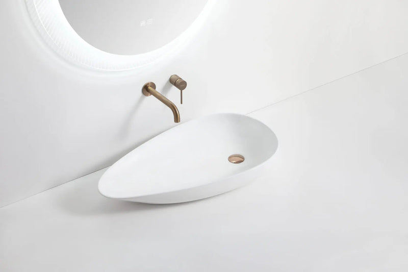 ABS Riva - Riva 569 Unique Ceramic Above Counter Basin 580mm - Matt White - Aqualux Bathrooms