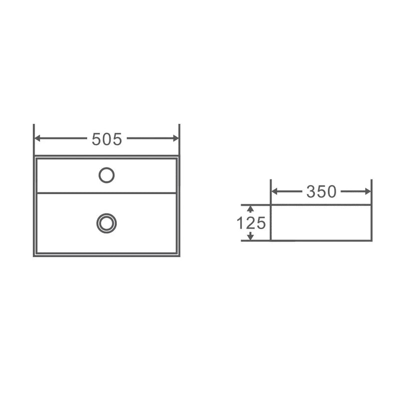 Kube 51M Wall Hung Basin - Aqualux Bathrooms- Mercio