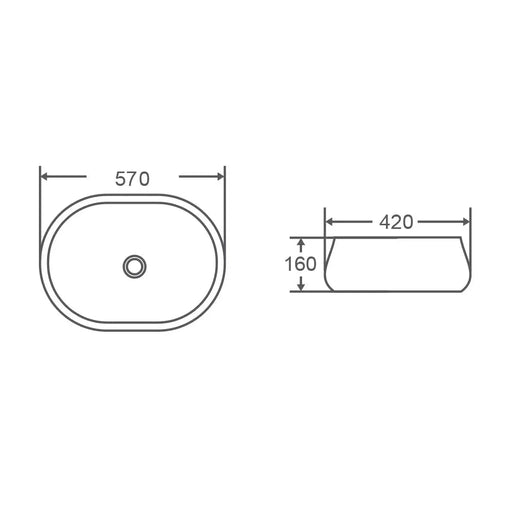 Lusso 57 Above Counter Designer Basin - Aqualux Bathrooms- Mercio