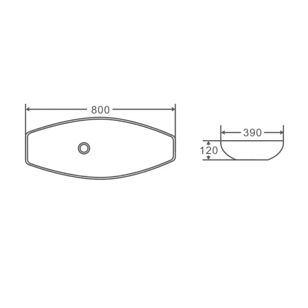 Lusso 80 Above Counter Designer Basin - Aqualux Bathrooms- Mercio