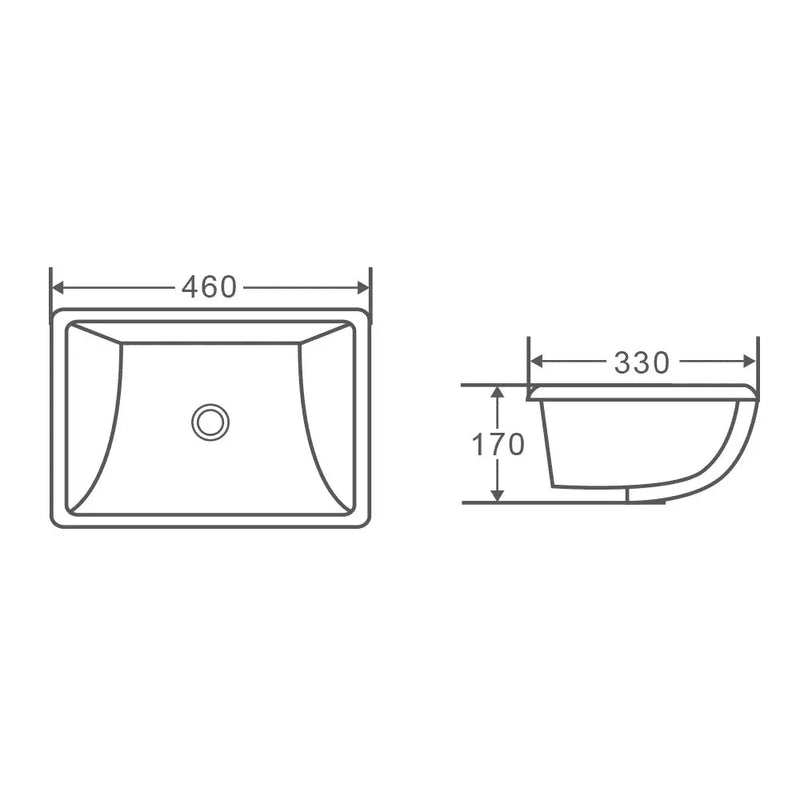 Nue 46 Under Counter Basin - Aqualux Bathrooms- Mercio