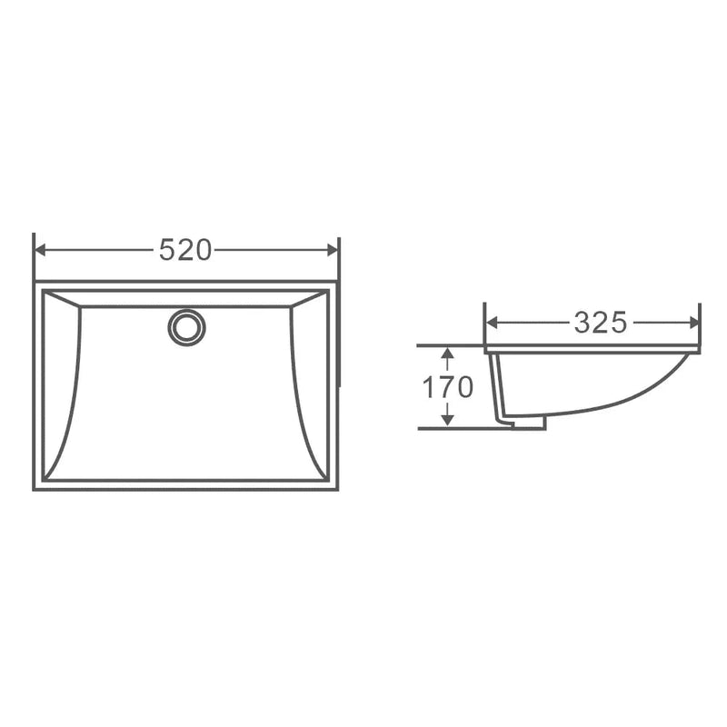 Nue 52 Under Counter Basin - Aqualux Bathrooms- Mercio