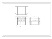 Mercio - Rome Wall Hung Vanity Matte White 750mm - Aqualux Bathrooms