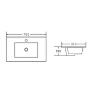 Mercio - BIANCA Slim Freestanding Vanity 750mm (Gloss White) - Aqualux Bathrooms