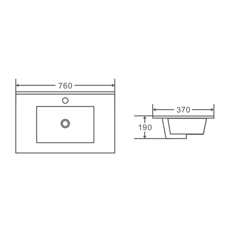 Mercio - BIANCA Slim Freestanding Vanity 750mm (Gloss White) - Aqualux Bathrooms