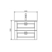 Belbagno Belbagno Manhattan Wall Hung Vanity 600mm - White Oak Belbagno
