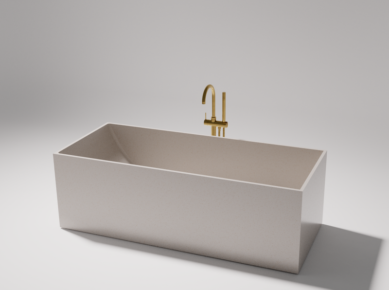 Pietra Bianca Cube Freestanding Stone Bath