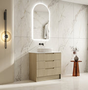 Fluted Rhea Floor Standing Vanity - Natural Oak (All Sizes) - Beyond Bathware