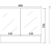 Stella Double Doors Shaving Cabinet 900mm - Aqualux Bathrooms- Poseidon