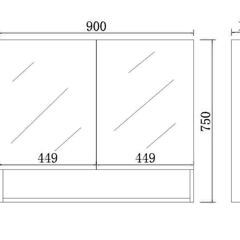 Stella Double Doors Shaving Cabinet 900mm - Aqualux Bathrooms- Poseidon