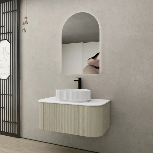 Bronte Wall Hung Vanity 900 (Coastal Oak) - Aqualux Bathrooms- Poseidon
