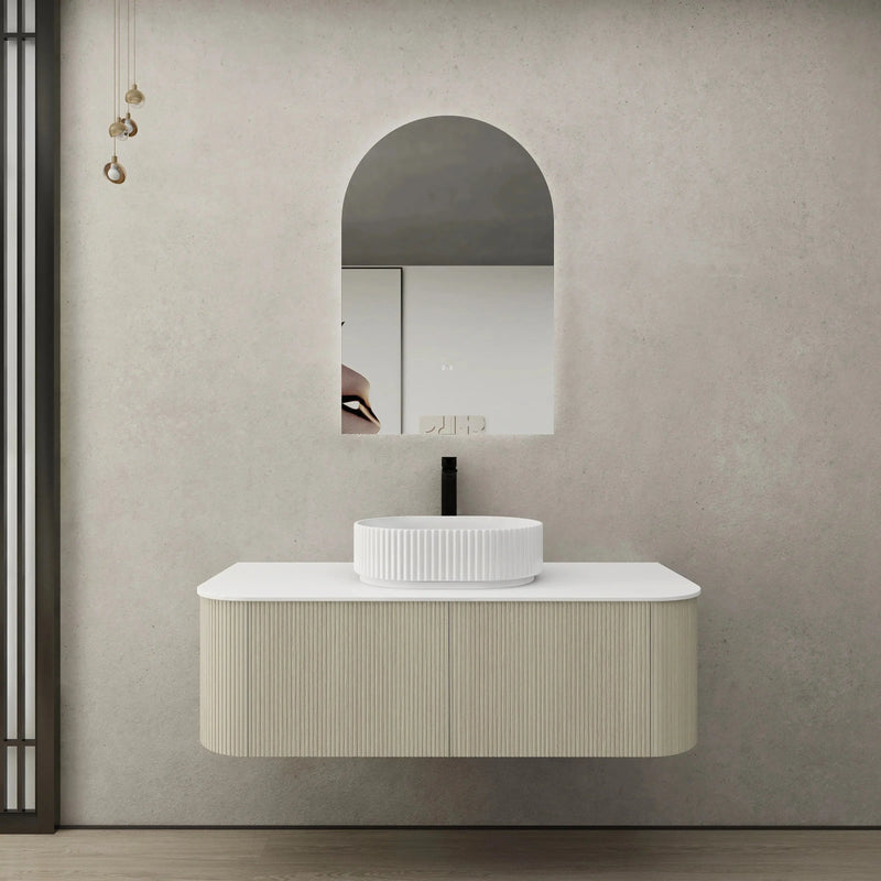 Bronte Wall Hung Vanity 1200 (Coastal Oak) - Aqualux Bathrooms- Poseidon