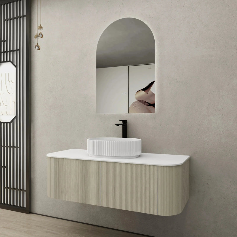 Bronte Wall Hung Vanity 1200 (Coastal Oak) - Aqualux Bathrooms- Poseidon