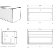 Bellevue Wall Hung Ensuite Vanity 750 (Prime Oak) - Aqualux Bathrooms- Poseidon