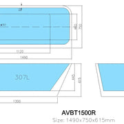 Avis CornerBack To Wall Bathtub - Right - Aqualux Bathrooms- Poseidon
