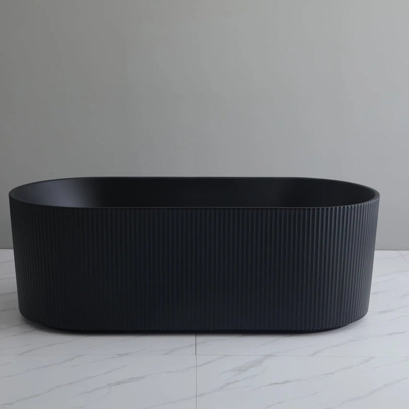 Ally Groove Oval Freestanding Bathtub 1500mm (No Overflow) - Aqualux Bathrooms- Poseidon