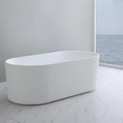 Ally Groove Oval Freestanding Bathtub 1500mm (No Overflow) - Aqualux Bathrooms- Poseidon