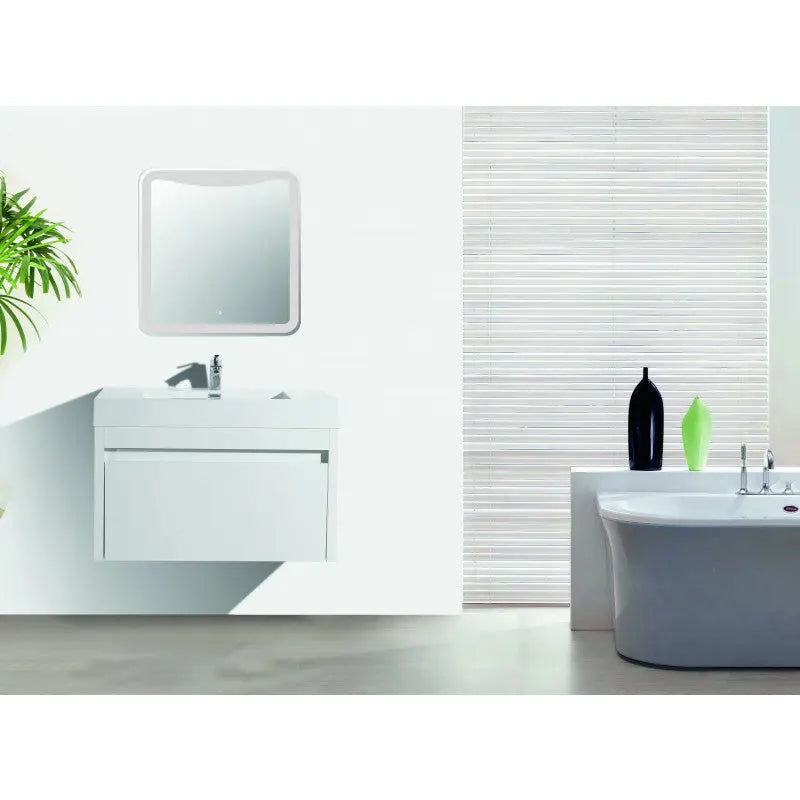 Belbagno Belbagno Alexandra Wall Hung Vanity 760mm - Gloss White Belbagno