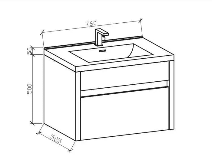 Belbagno Belbagno Alexandra Wall Hung Vanity 760mm - Silver Oak Belbagno
