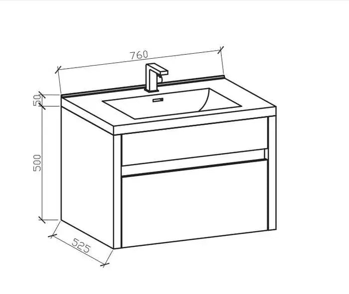 Belbagno Belbagno Alexandra Wall Hung Vanity 760mm - White Oak Belbagno