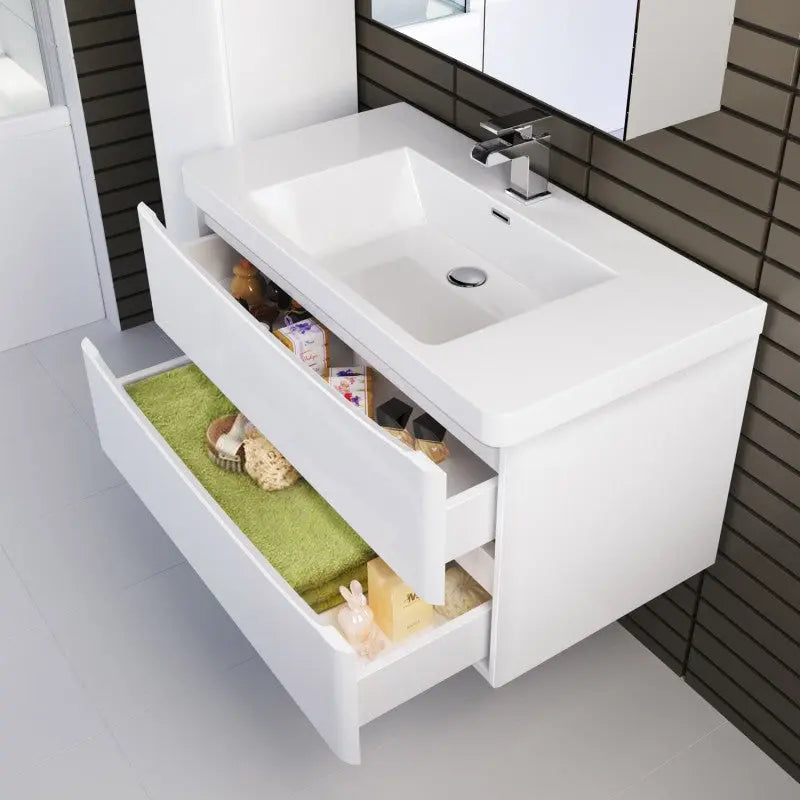 Belbagno Belbagno Ancona Wall Hung Vanity 1200mm - Gloss White Belbagno